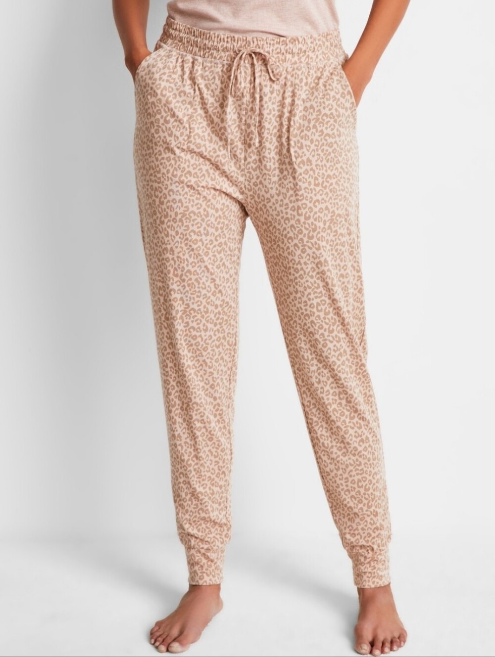 State of Day Printed Jogger Pajama Pants- Soft Leopard